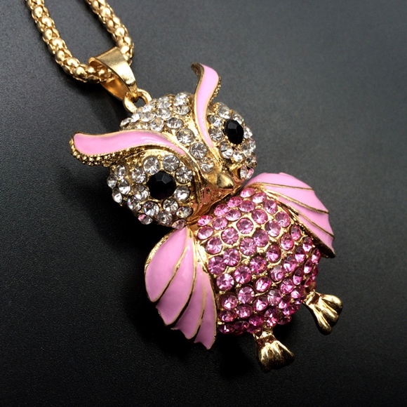 Beautiful sparkling Pink Owl pendant necklace not included. - Picture 5 of 5